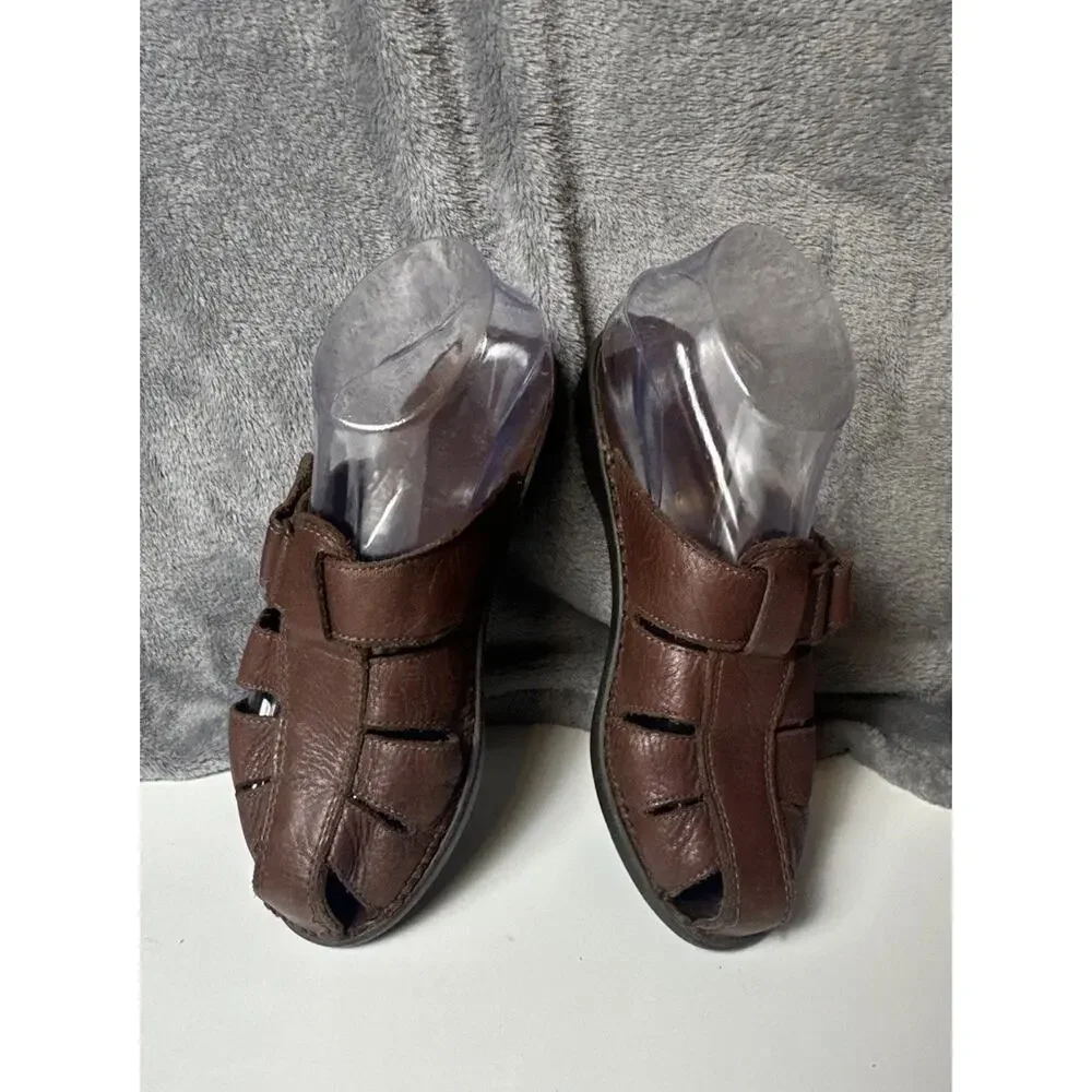 Easy Spirit Women’s Mule Sandal Shoes Comfort Slide Medium Brown Leather Sz 7.5‎